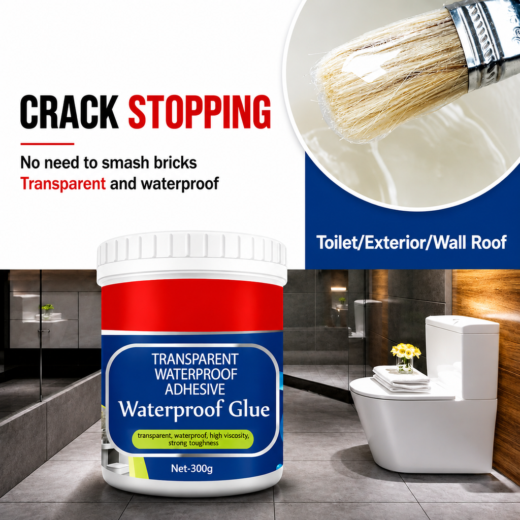 Transparent Waterproof Glue Gel 600g Total (Buy 1 Get 1 FREE) + Free Brush